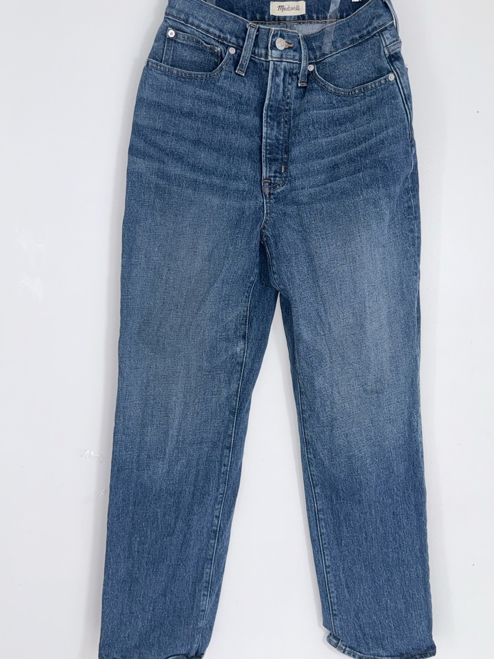 Madewell Blue Denim Jeans with Contrast Topstitching